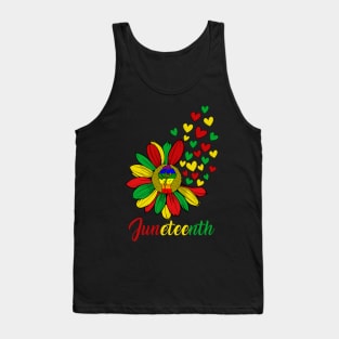 Juneteenth Accentors Sunflower Heart African American Black Pride Tank Top